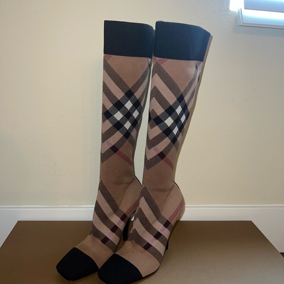 BURBERRY - Sock Style Boots - Picture 3 of 4